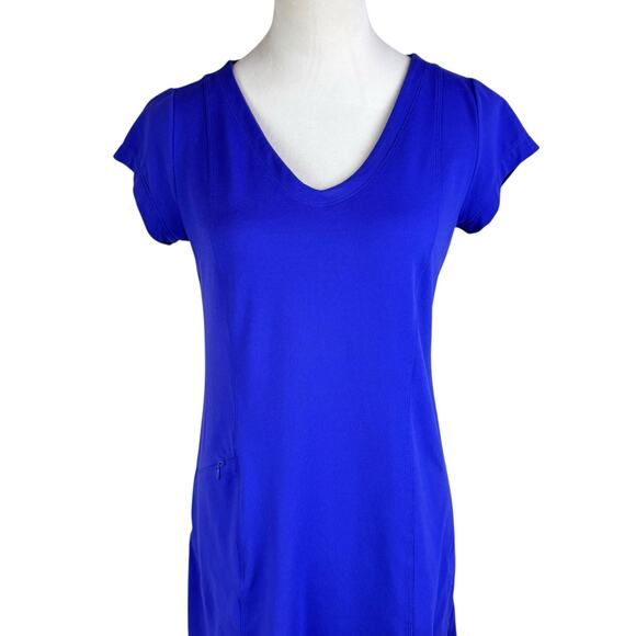 Toad & Co. V-Neck Flowy Soft Purple Knee Length T-Shirt Dress With Pockets - Picture 4 of 11